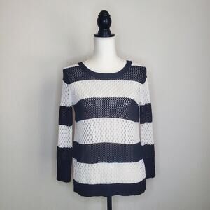 Jamison Striped Split Back Sweater XS